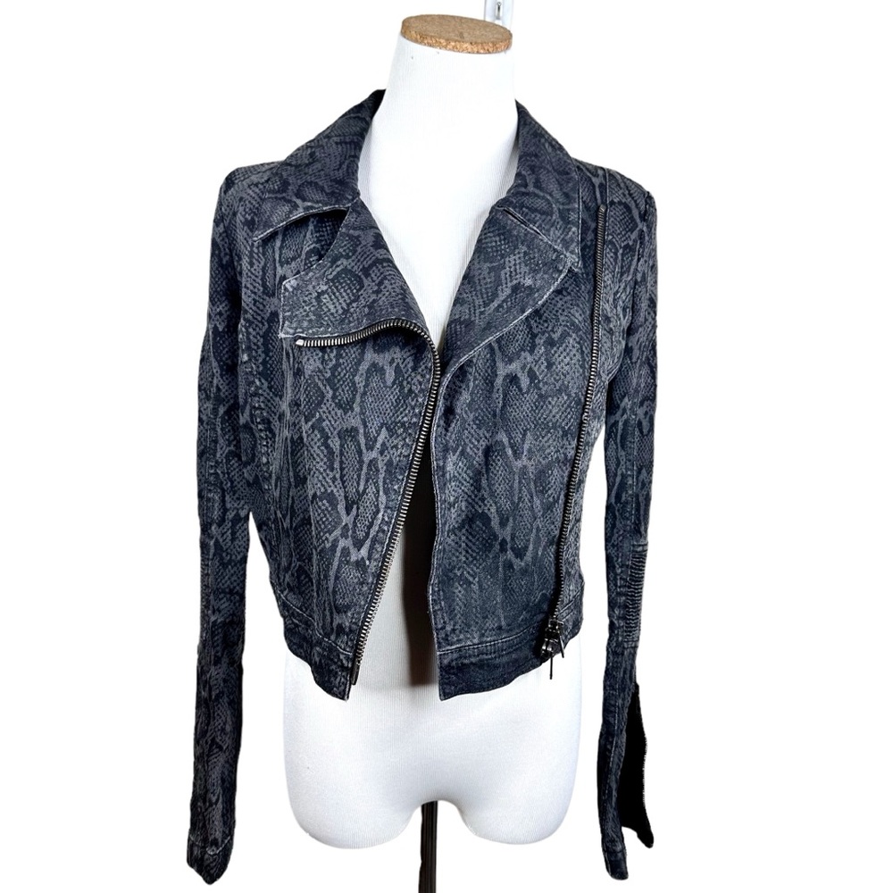 Stella McCartney Moto Biker Jacket SZ 38 US 4/6 Like New Black/Gray - Picture 7 of 16
